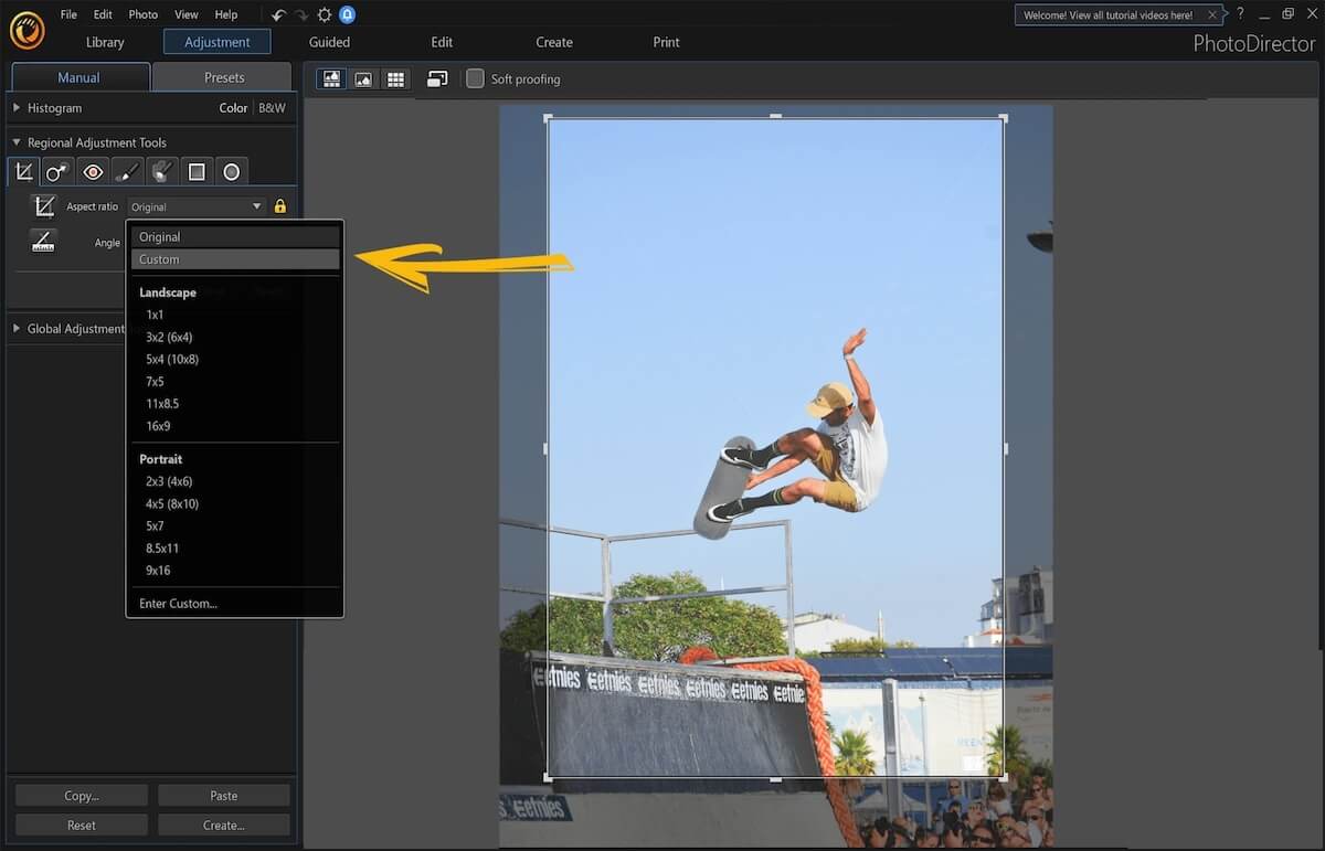 Customizing an image in Cyberlink's PhotoDirector 365