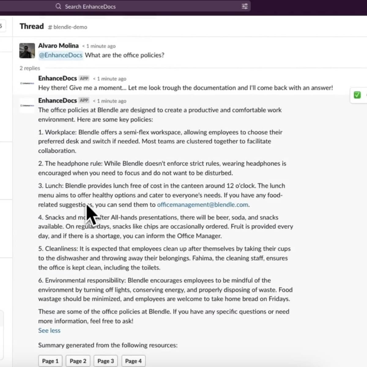 Alternativas Mindgrasp IA: uso de EnhanceDocs en Slack