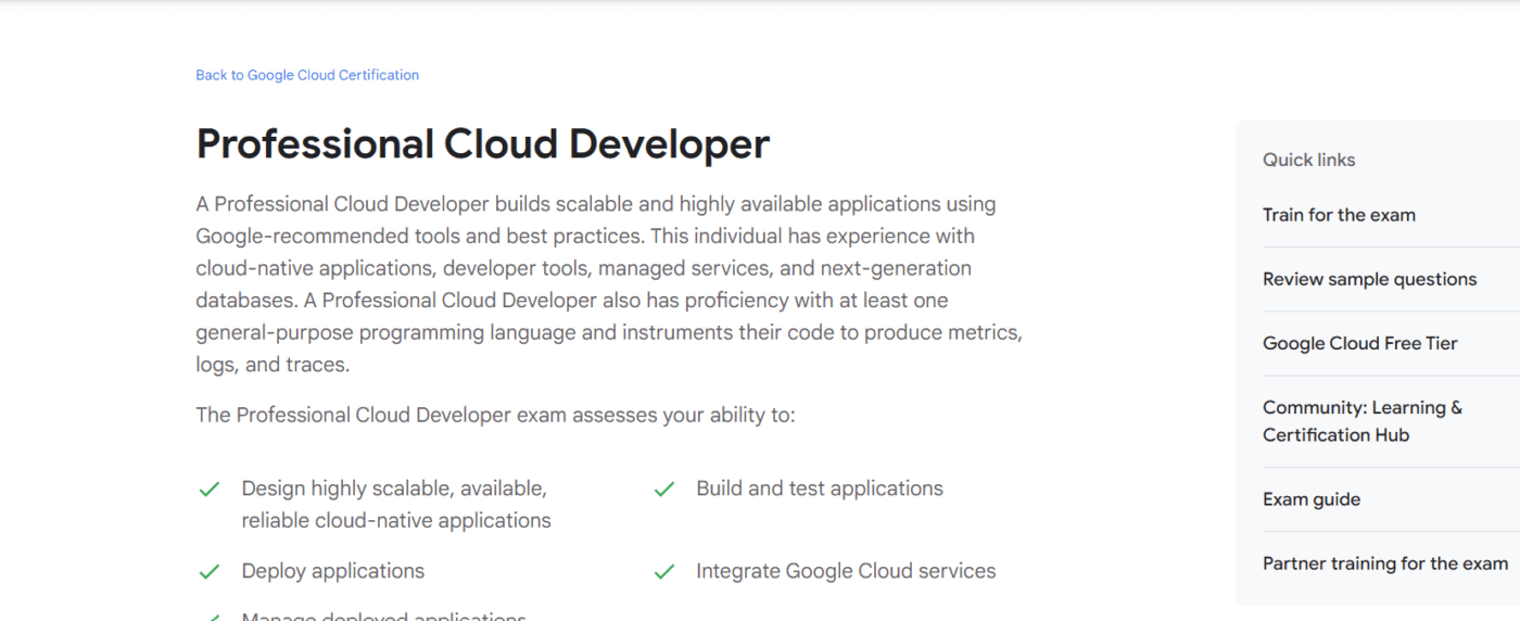 Google Certified Professional Cloud Developer