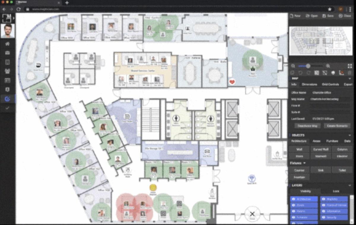 Space planning software: Maptician's floor plan viewer