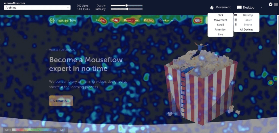 Mouseflow Heatmap