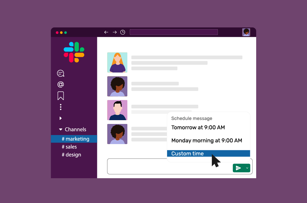 Planen von Nachrichten auf Slack