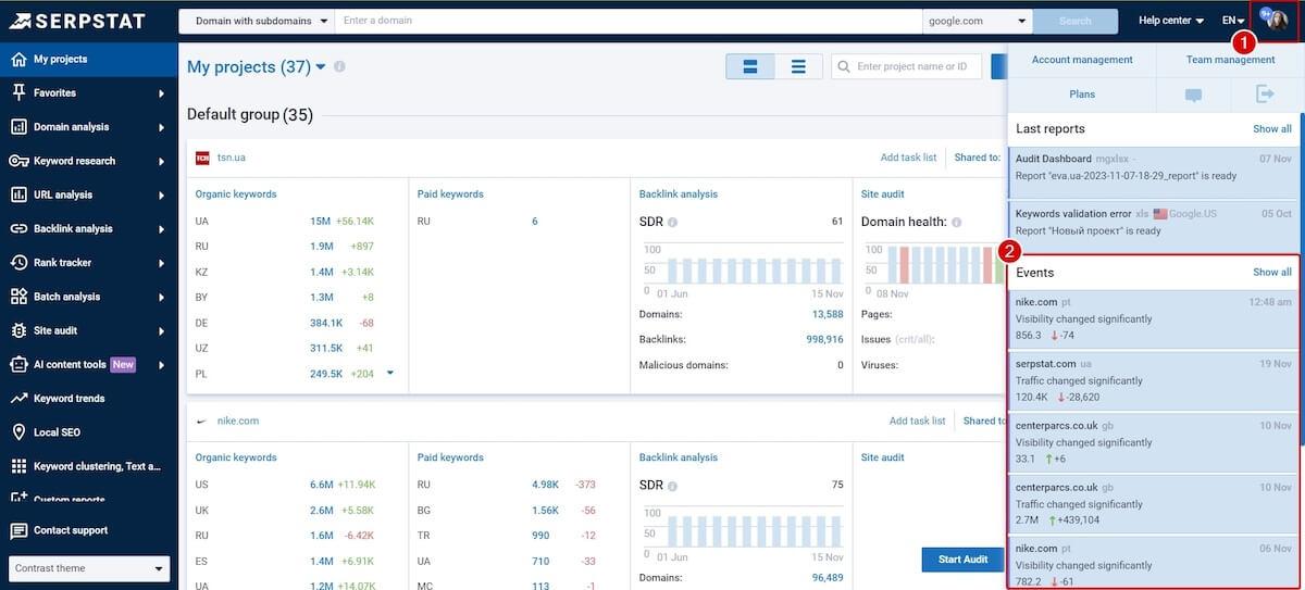 Semrush alternatives: conducting keyword research in Serpstat