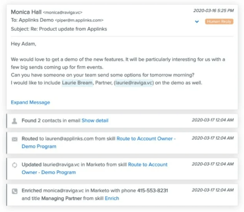 Using Drift's inbox management tools to manage AI email marketing campaigns