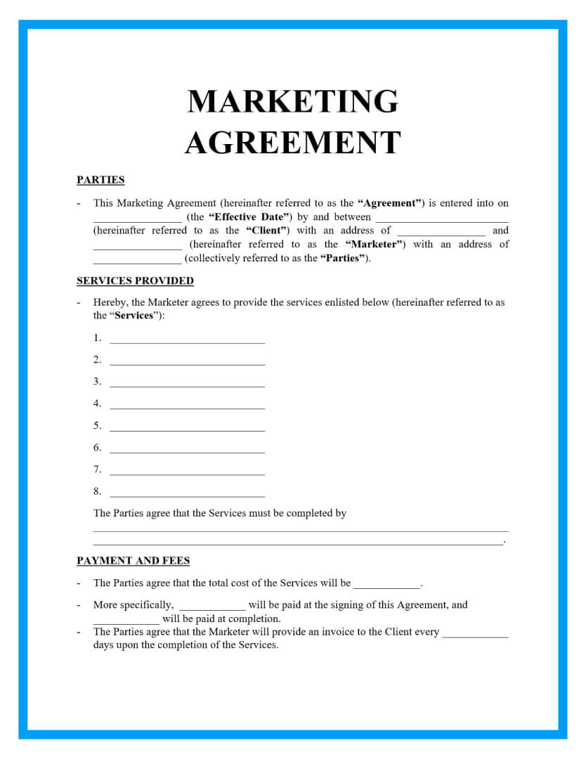 Word Marketing Agreement Template by Signaturely