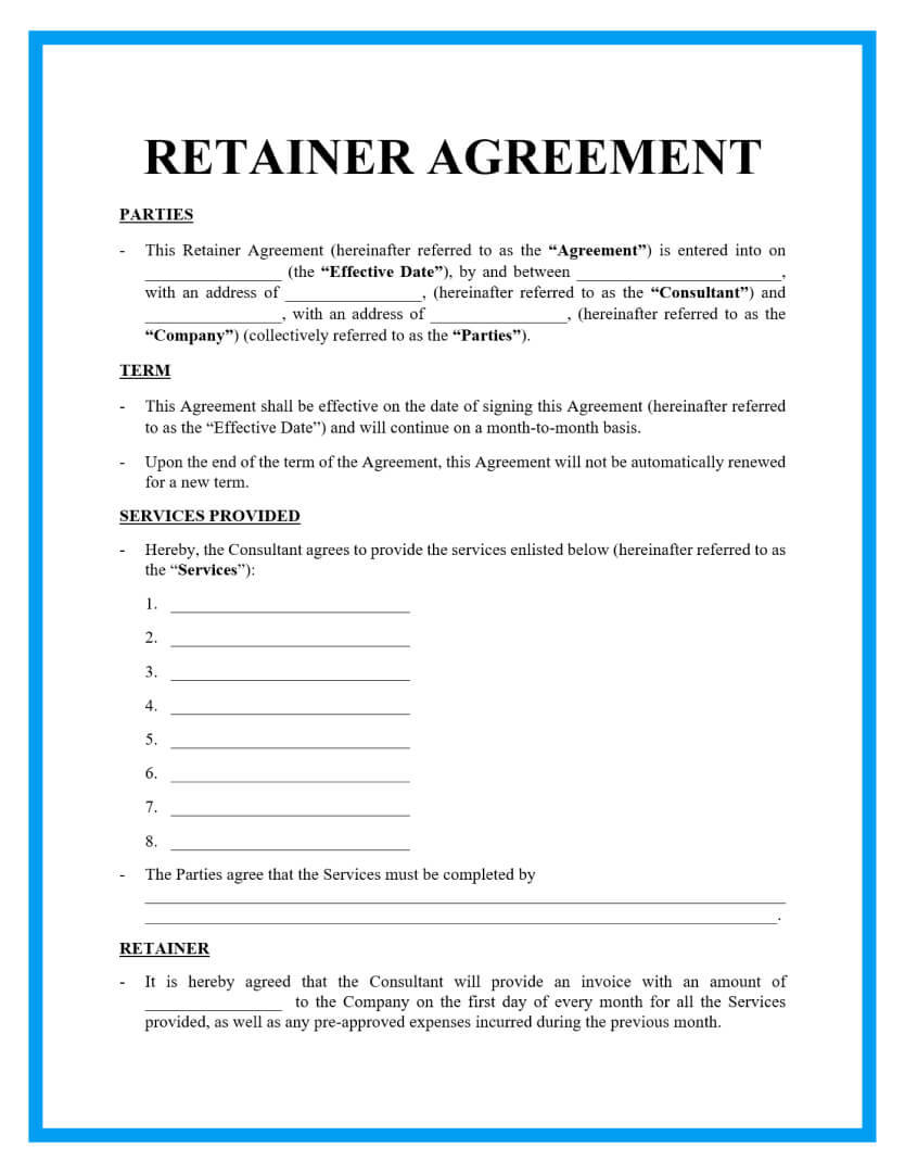 Word Retainer Agreement Templates by Signaturely