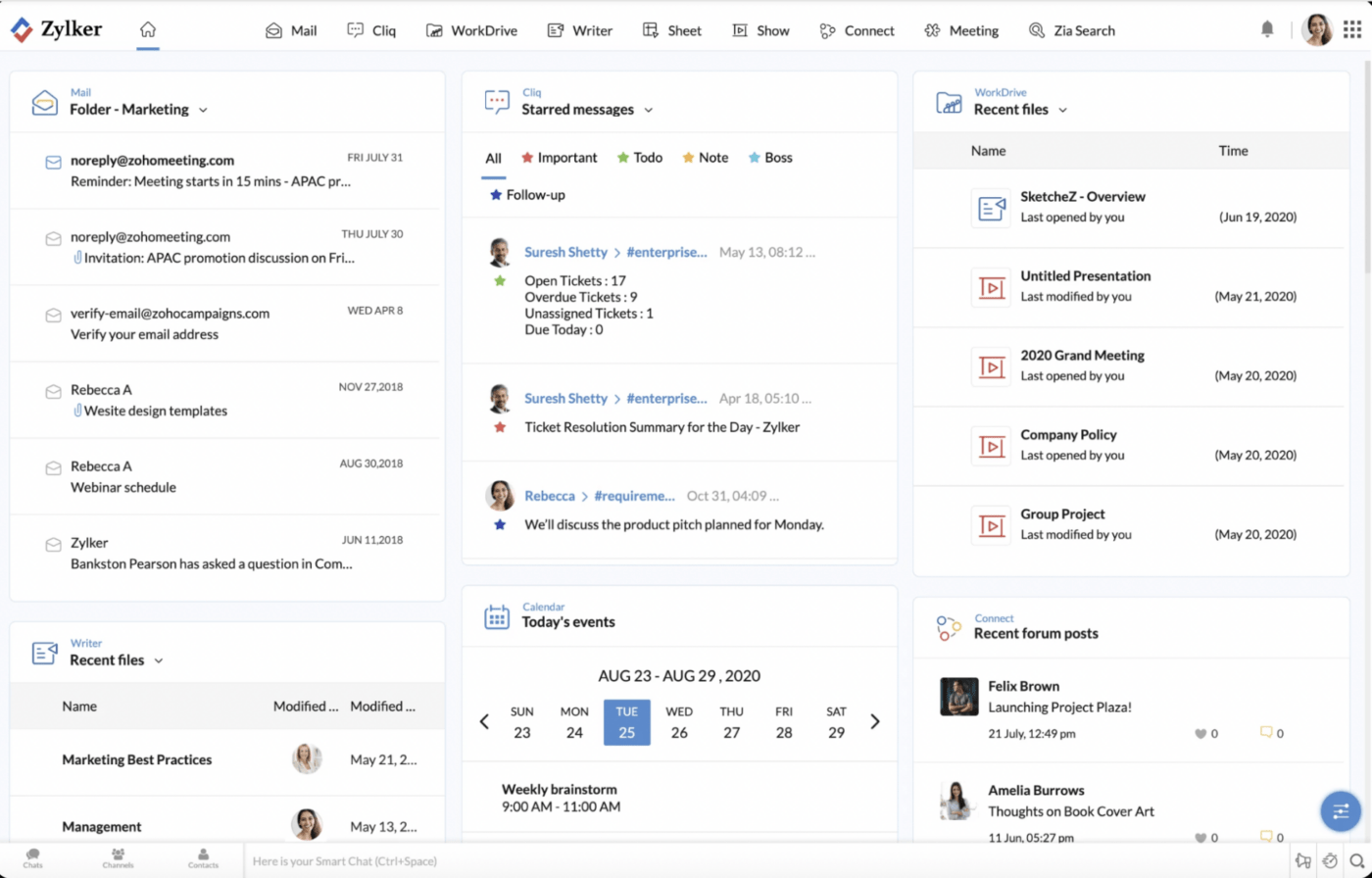 Zoho Workplace productivity suite