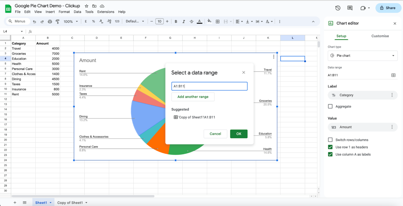 How To Make a Pie Chart in Google Sheets (Step-by-Step)