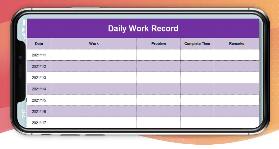 daily job assignment template