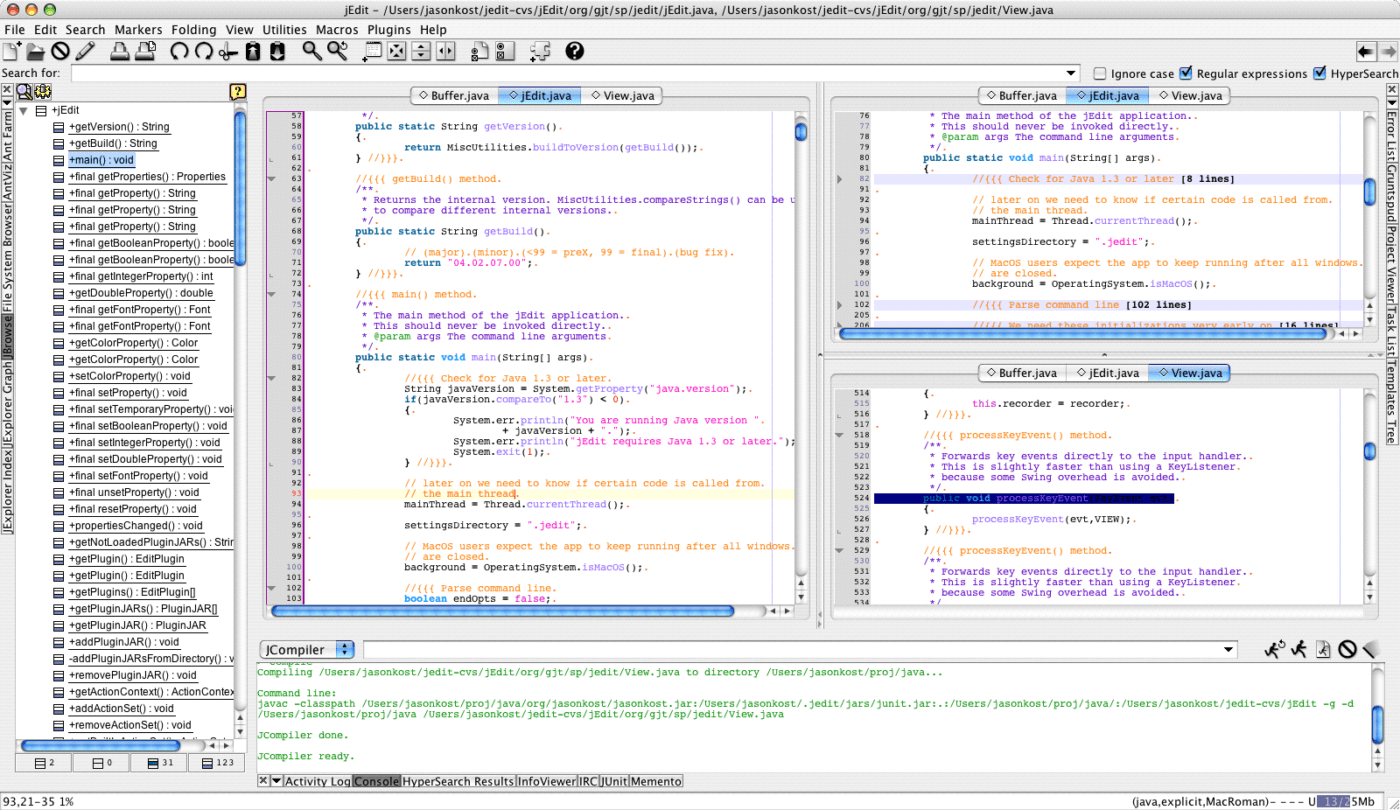 jEdit Code Editor