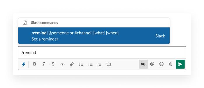 Slack remind command