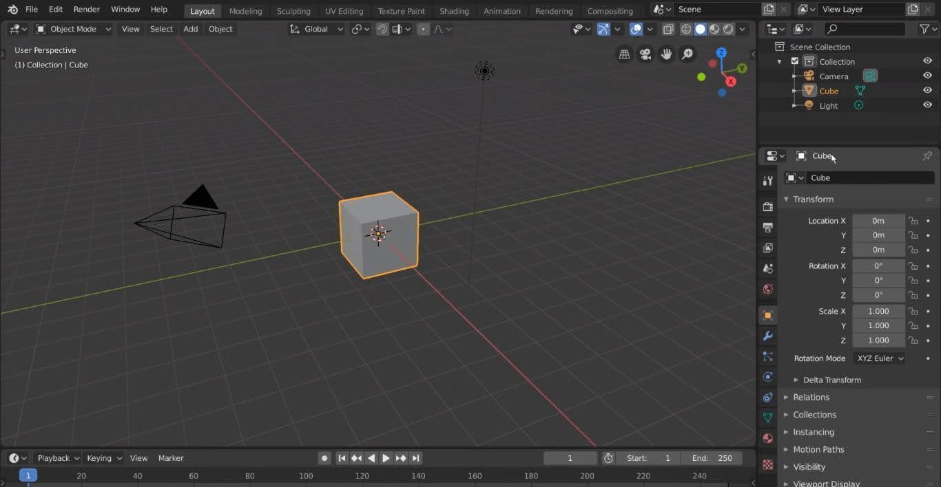 L'interfaccia di Blender