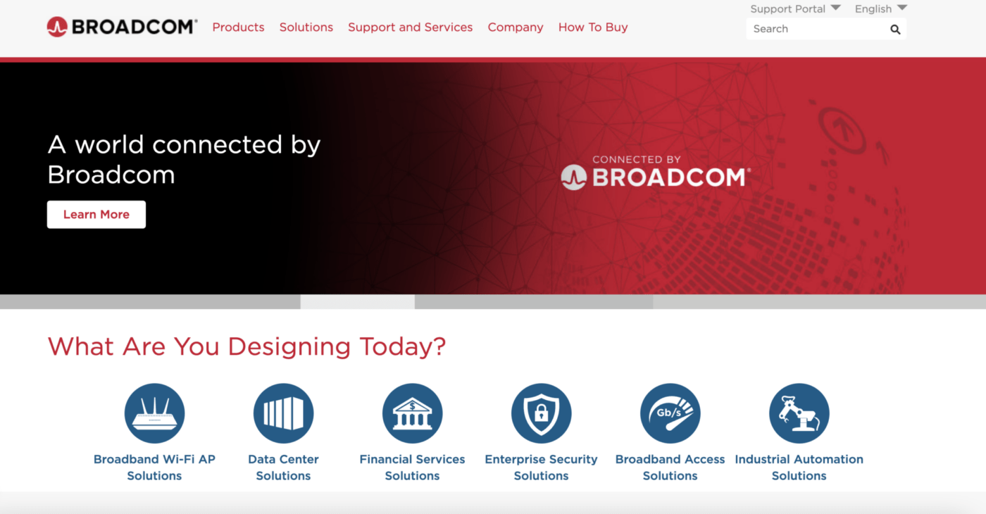 Broadcom homepage