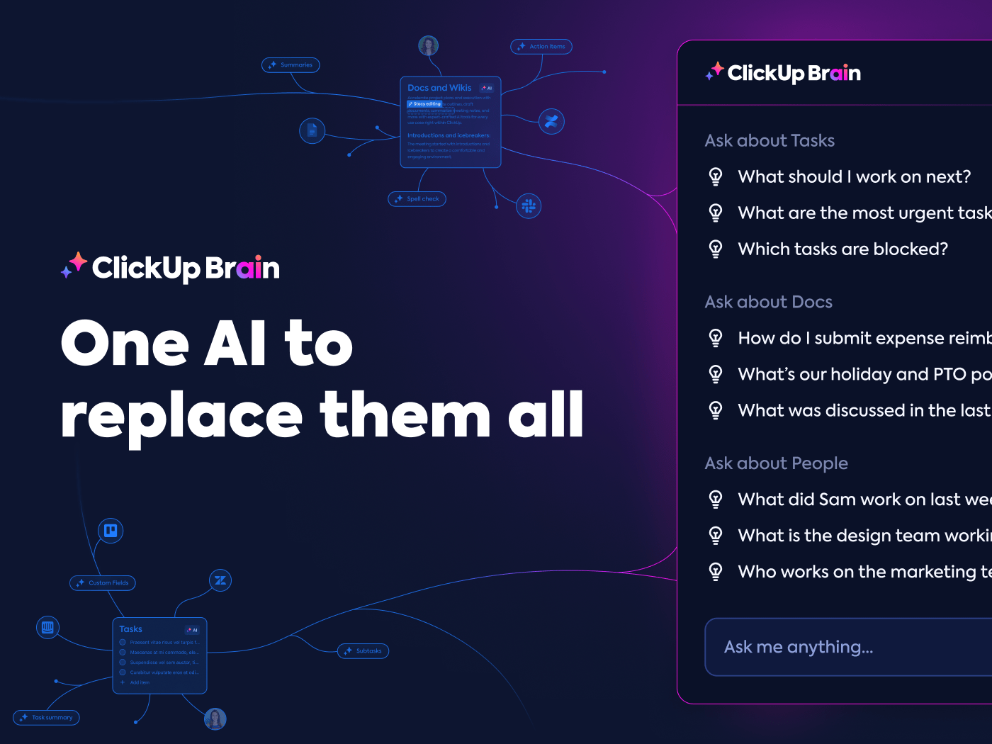 ClickUp Brain을 소개합니다: 일을 위한 최초의 AI 신경망: 클릭업 브레인