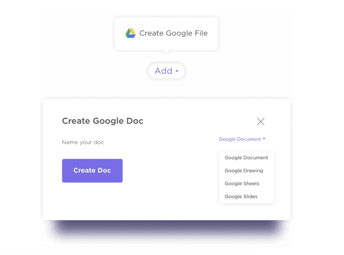 The ClickUp Google Drive integration