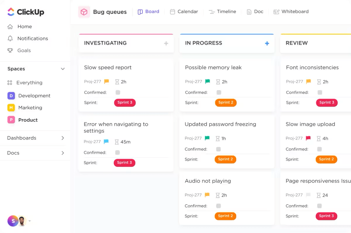 Tablero Kanban ClickUp