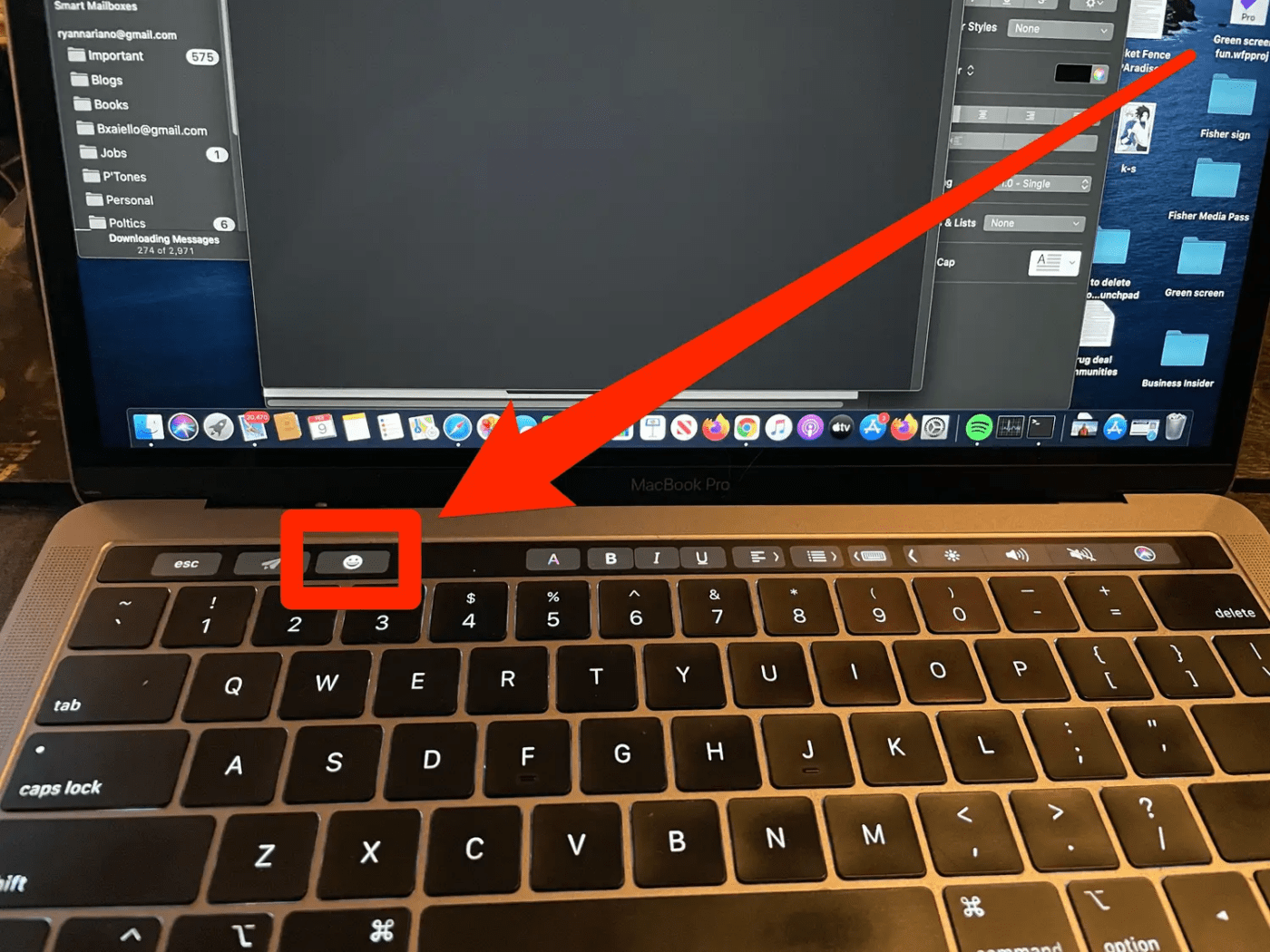 Find the emoji button on your Mac