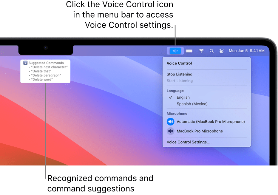 Enabling voice control on your Macbook