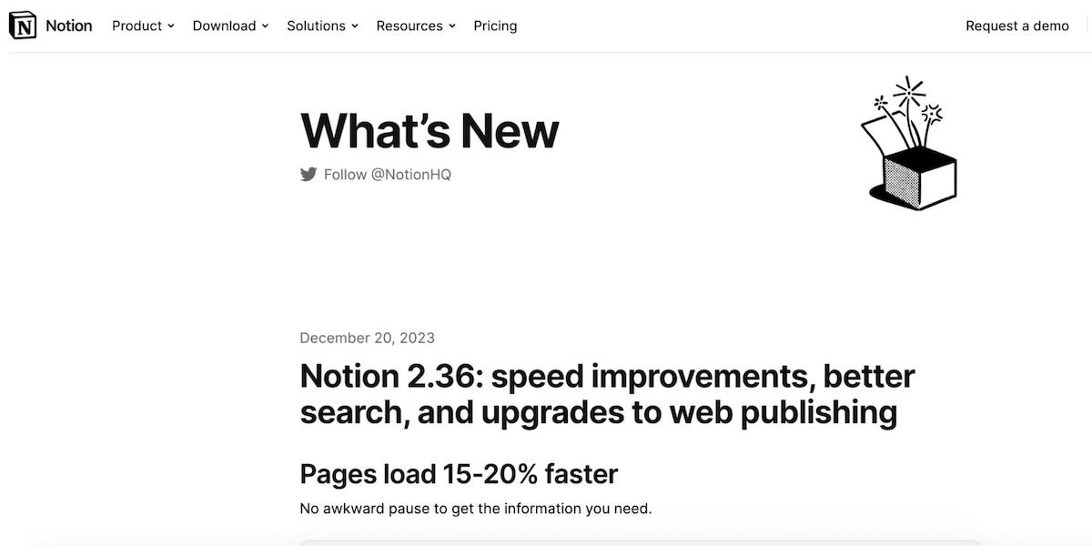 Notion's release notes