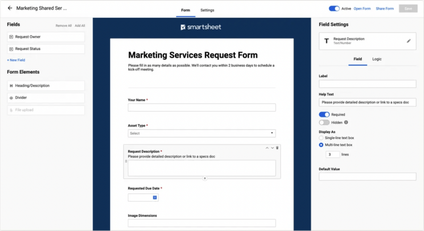 Formularios Smartsheet