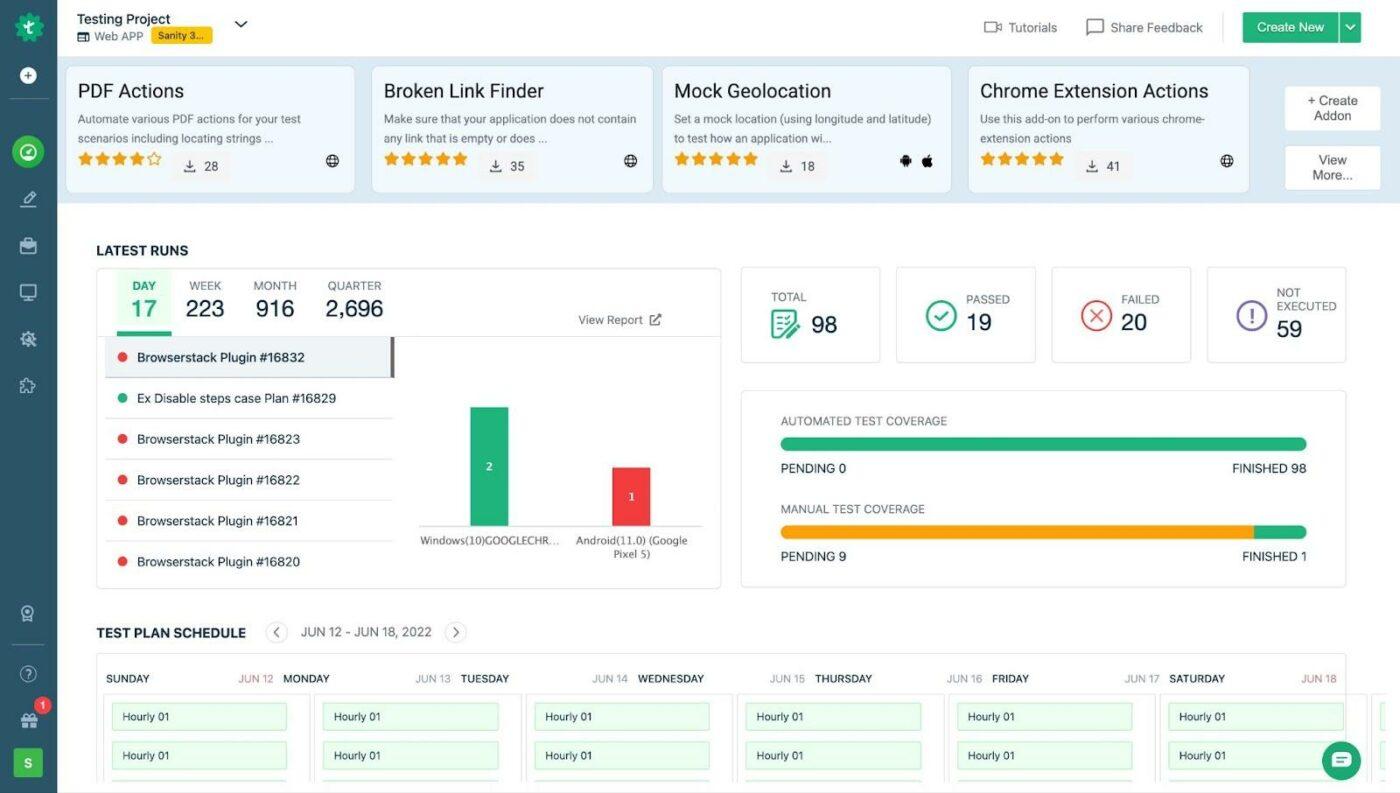 Testsignma Dashboard