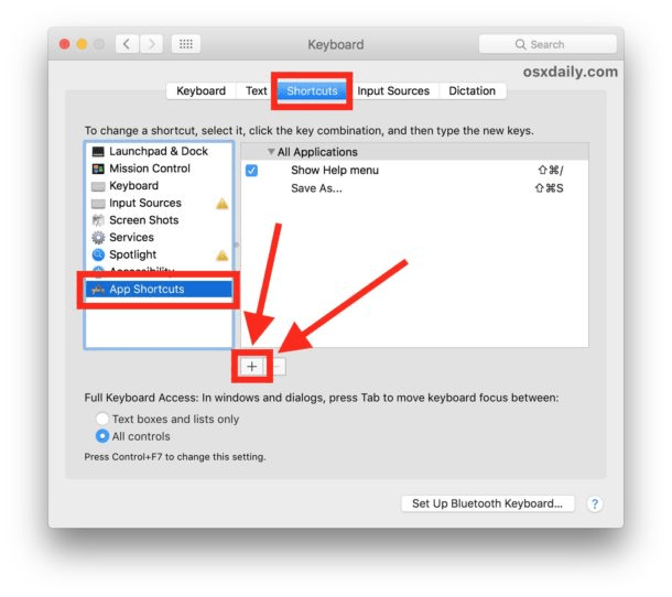 Custom keyboard shortcuts