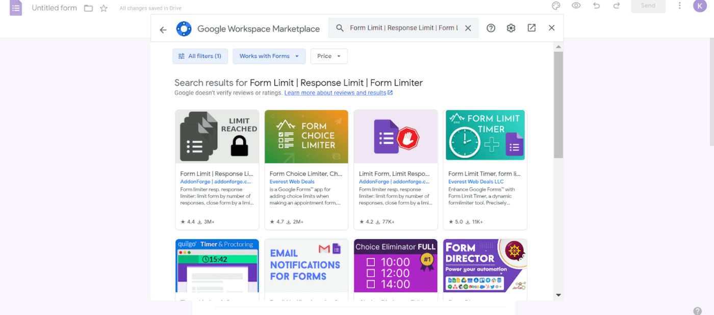 Google Forms Add-on