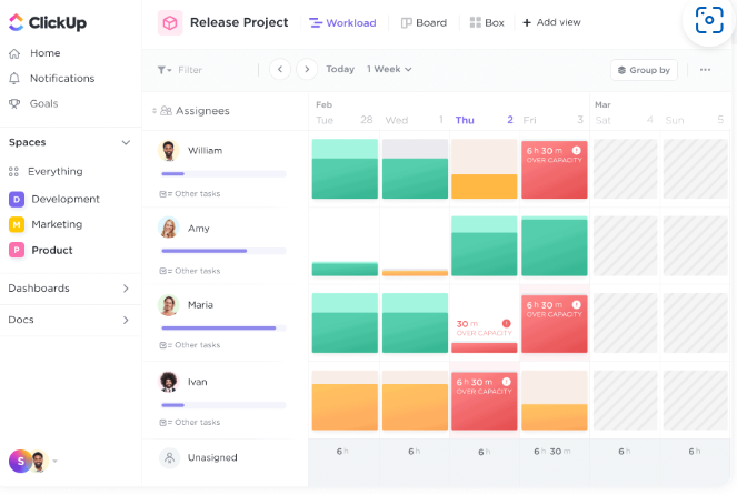 Project management database: tracking a team’s workload using ClickUp’s Time Estimates