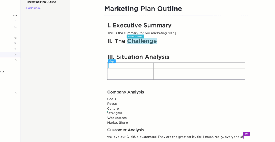 ClickUp Live collaboration Detection