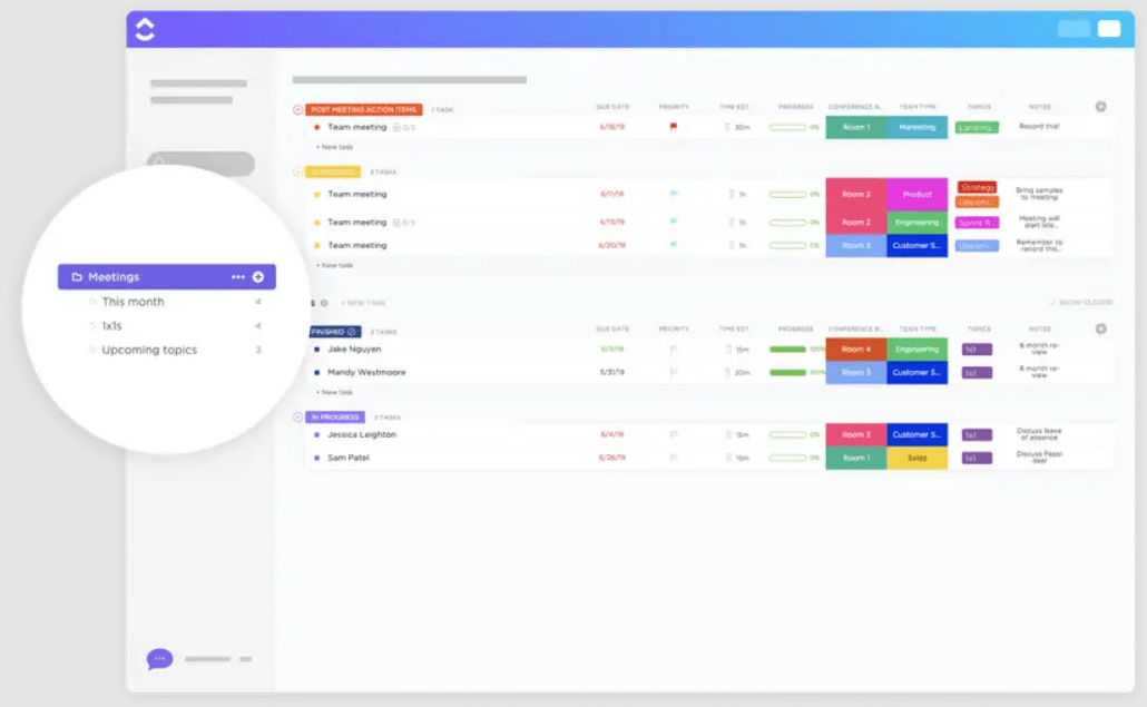 ClickUp's Meeting Template