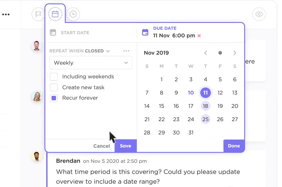 ClickUp Calendar 