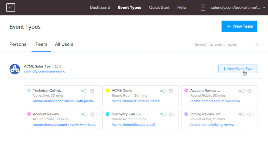 Calendly review: adding a New Event Type in Calendly