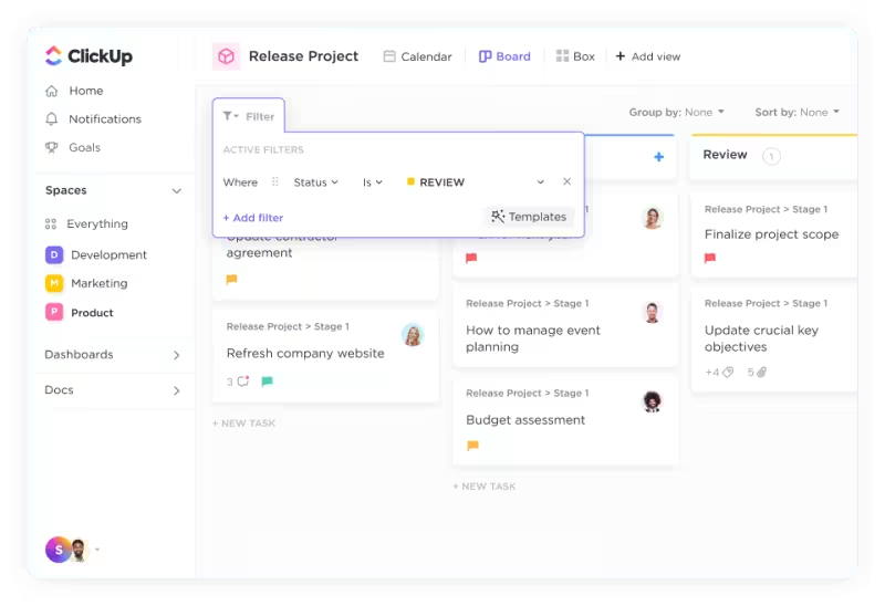 ClickUp Kanban Board View