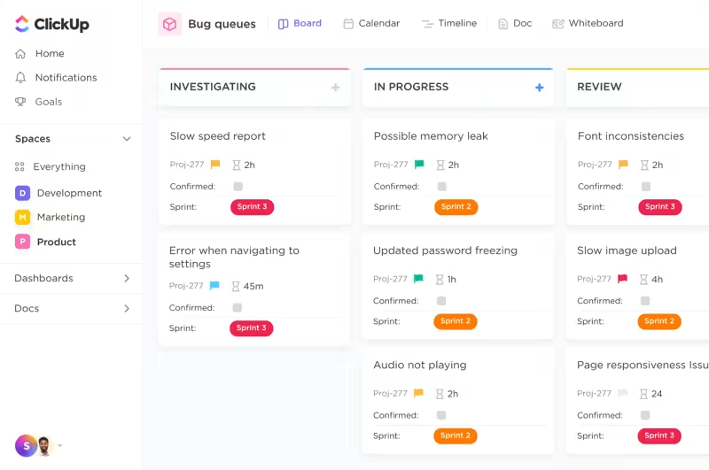 Tablica Scrum ClickUp