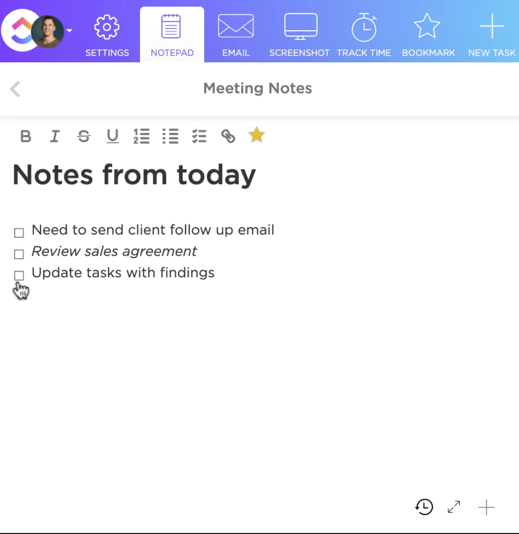 ClickUp Notes