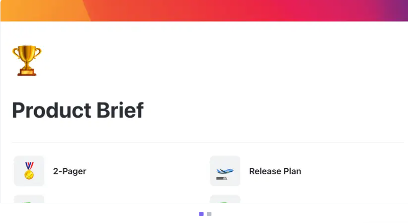 Align designers, developers and marketing with Align designers, developers and marketing with ClickUp’s all-inclusive Product Brief Document Template