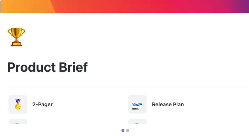 ClickUp Product Brief Template