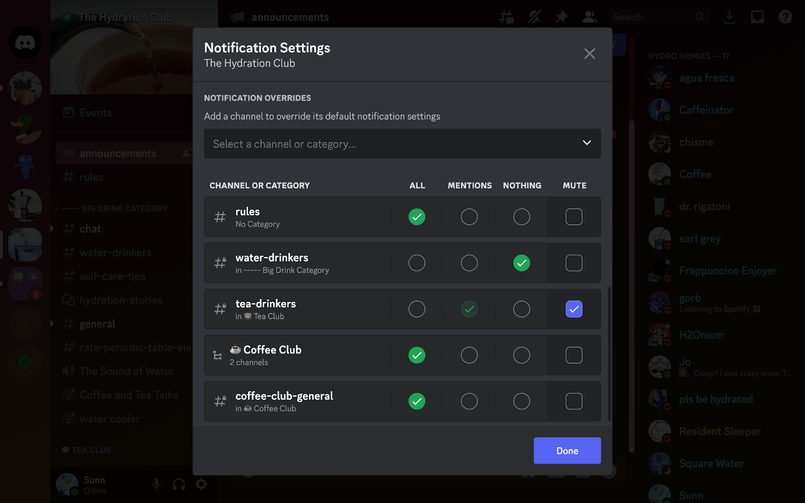 Configuración de las notificaciones de Discord