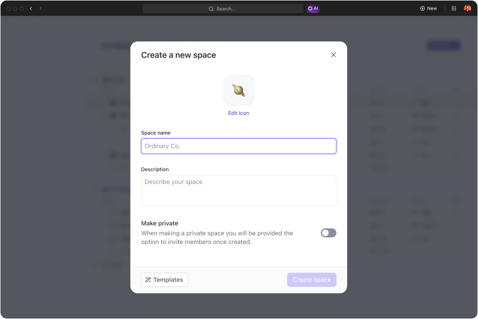 ClickUp Spaces