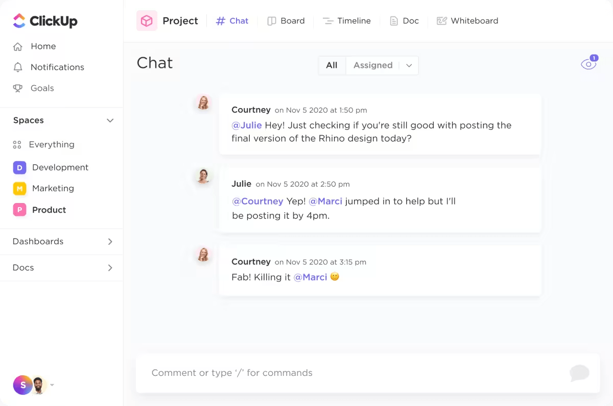 ClickUp’s Chat
