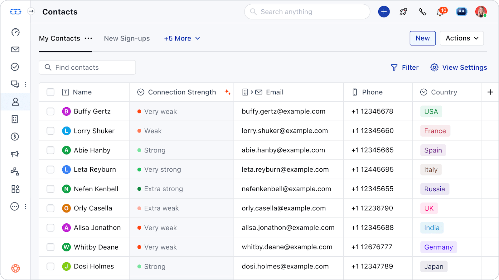 Salesmate interface