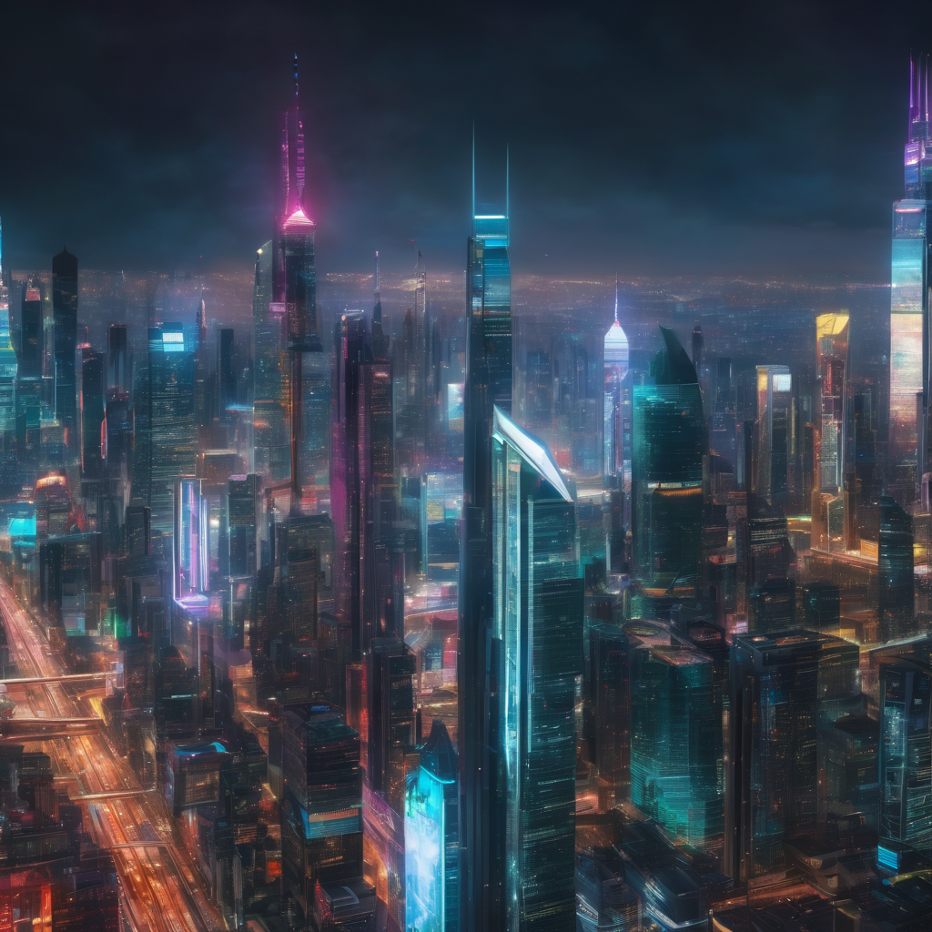 AI Art Prompt - Immagine di paesaggi urbani futuristici