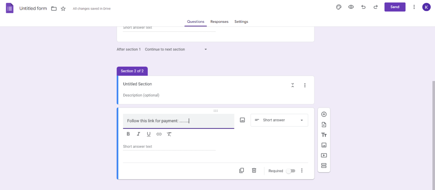 Google Forms payment