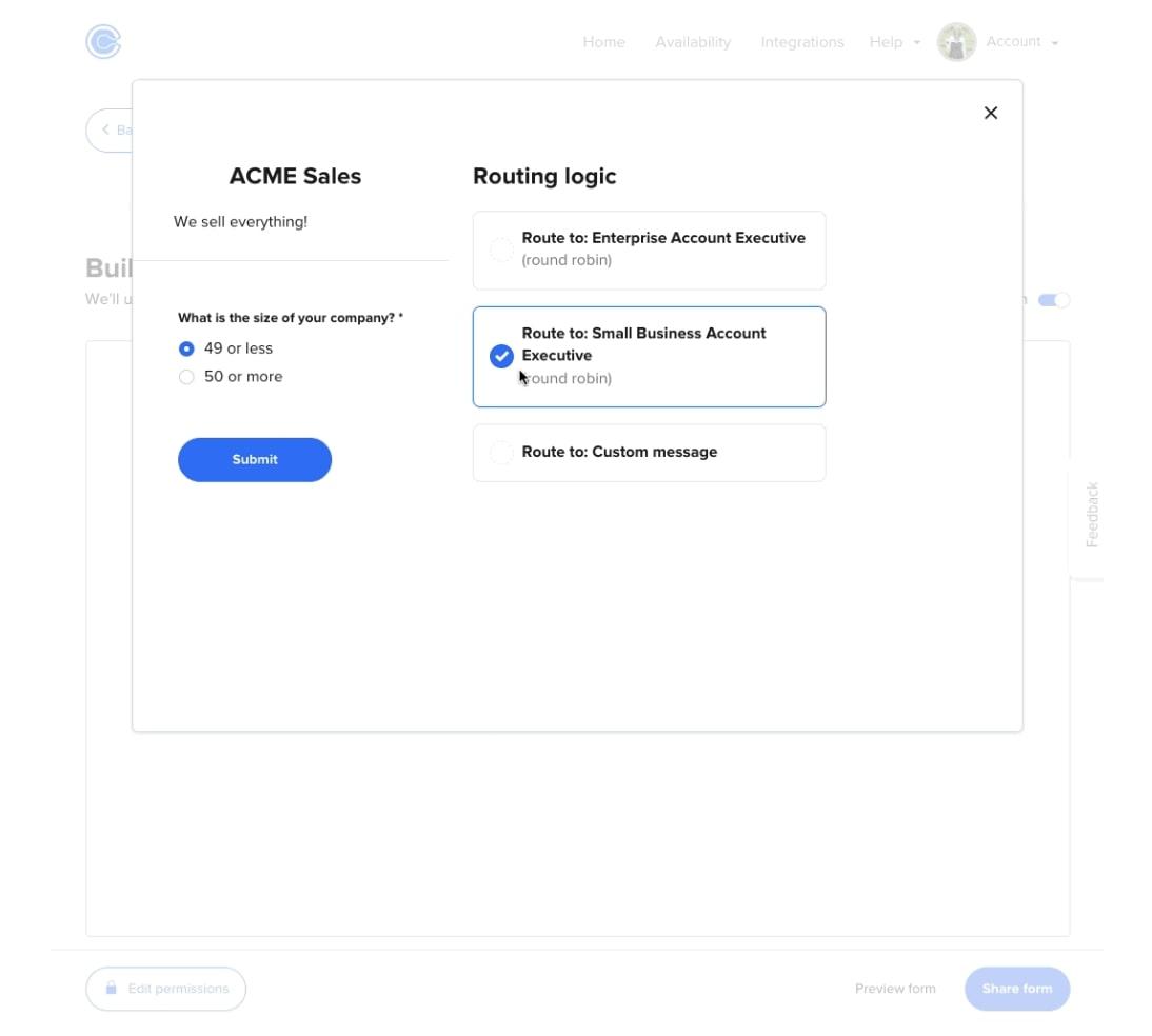 Calendly review: Calendly’s routing form
