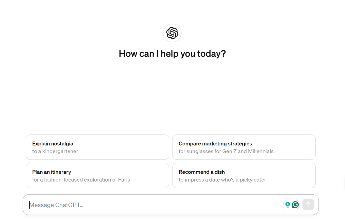 Visualização do prompt do ChatGPT