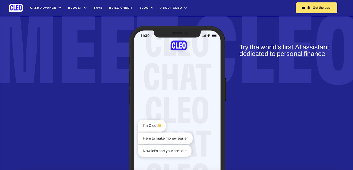 Cleo AI's chatbot for personal finance management