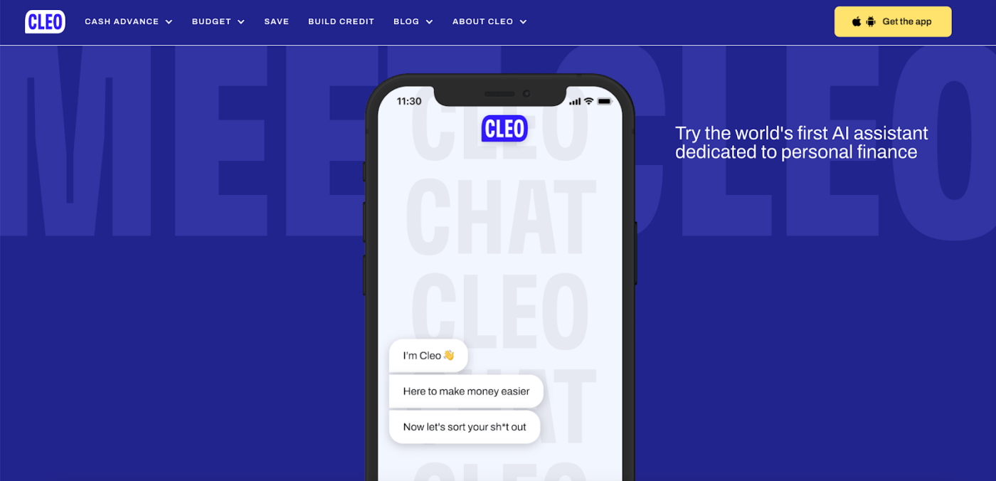 Chatbot von Cleo KI für das persönliche Finanzmanagement