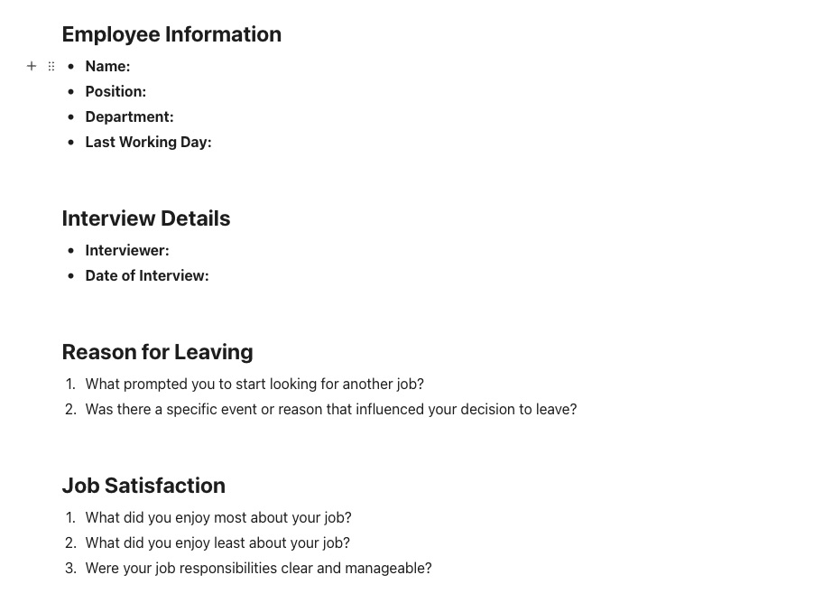 ClickUp Exit Interview Template