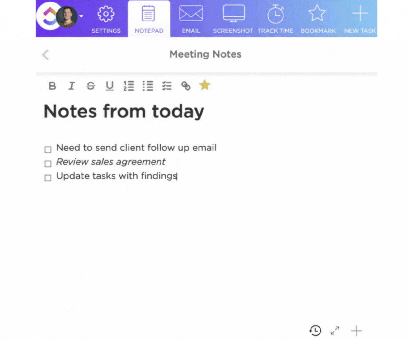 ClickUp Notes