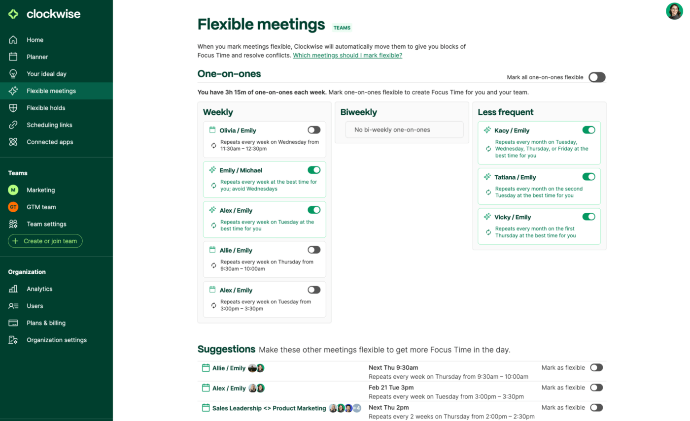 Extensão do Google Agenda Clockwise para definir reuniões flexíveis